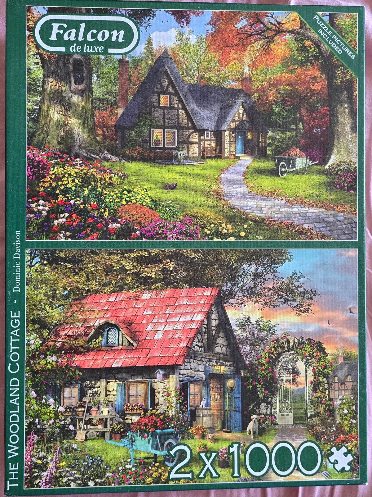 Falcon puzzels Woodland cottage, Hobby en Vrije tijd, Ophalen of Verzenden, 500 t/m 1500 stukjes, Zo goed als nieuw