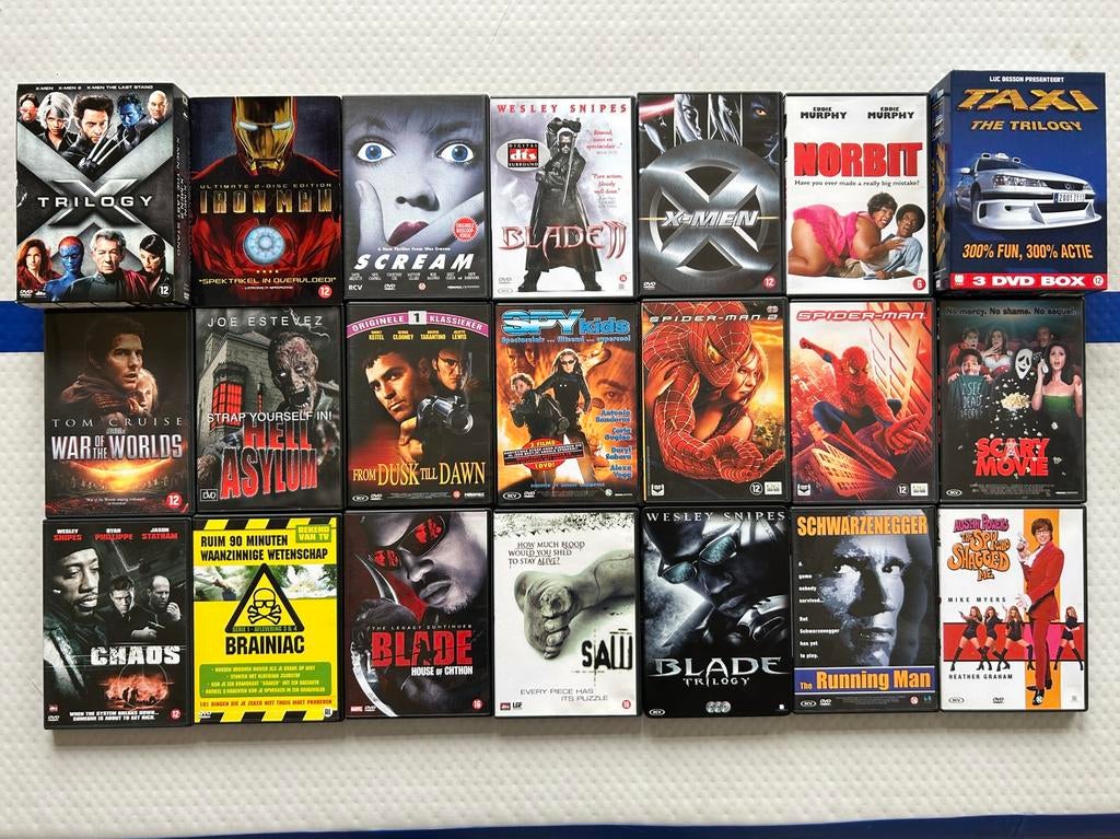 Filmcollectie DVD’s  o.a. Spider-Man, Blade, X-Men, Alle leeftijden, Ophalen of Verzenden, Zo goed als nieuw