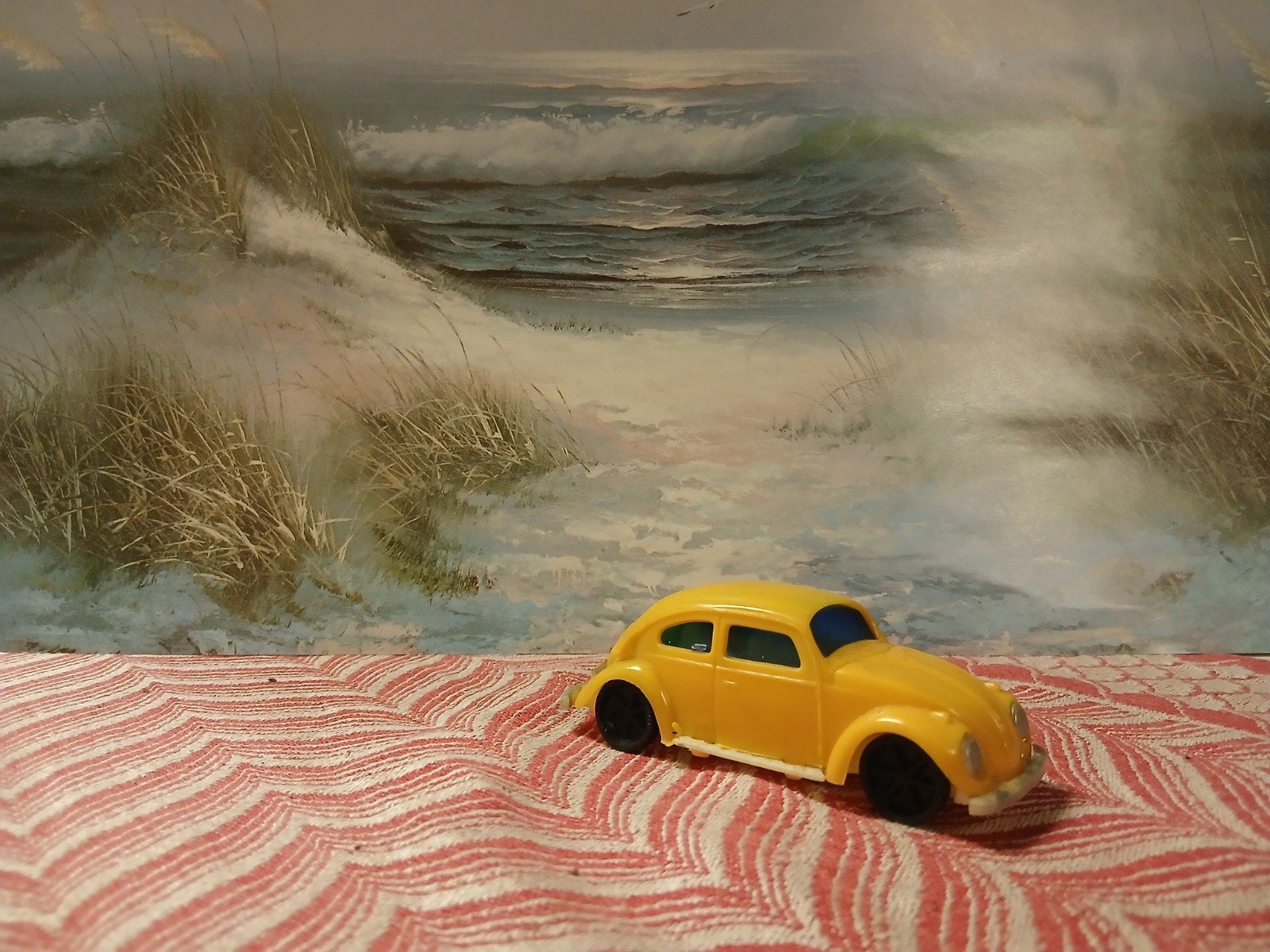 Vintage Gele VW Kever Speelgoedauto - Jaren '60/'70, Ophalen of Verzenden, Gebruikt