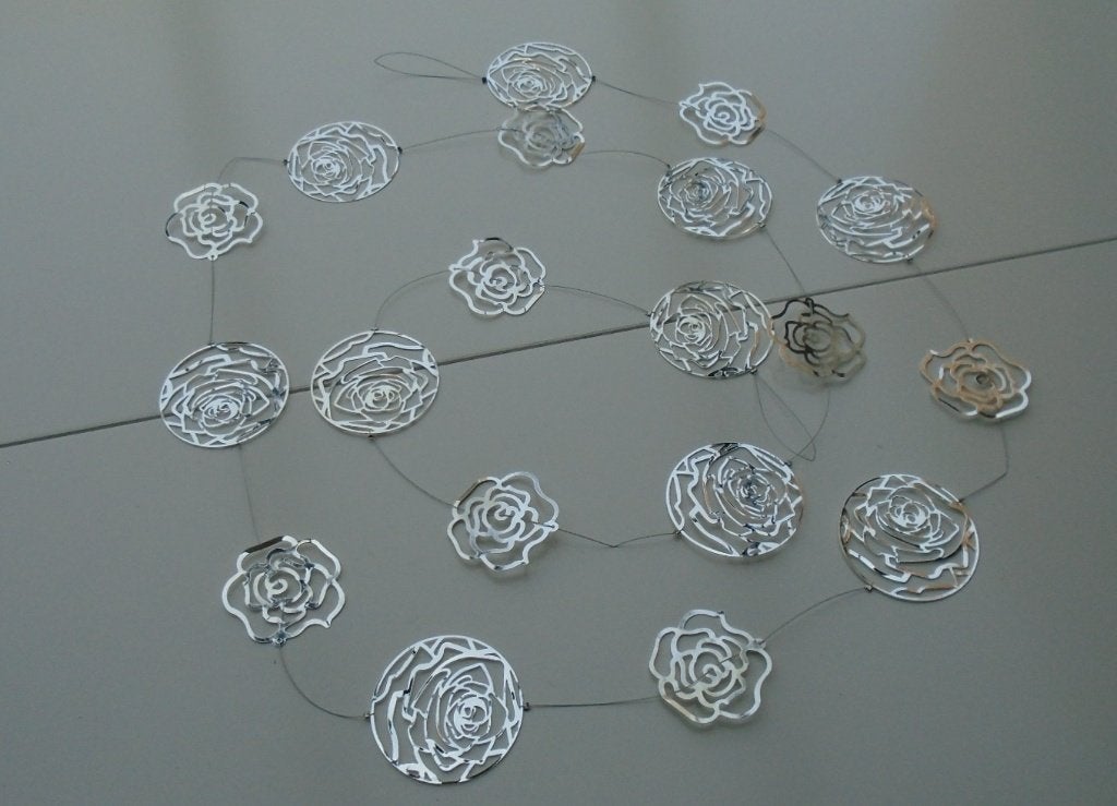 GUIRLANDE RAAM DECORATIE ZILVER 2 MTR Nieuw, 6 cm, Metaal, -, Wandhanger
