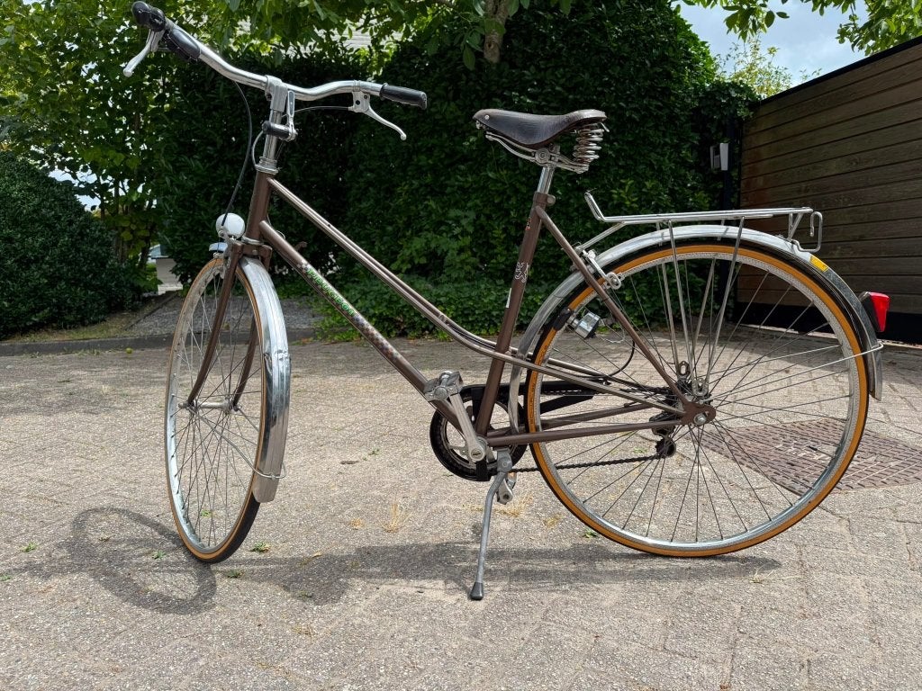 Vintage Peugeot damesfiets met origineel Brooks leren zadel, Gebruikt, Versnellingen, 56 cm of meer, Trommelrem