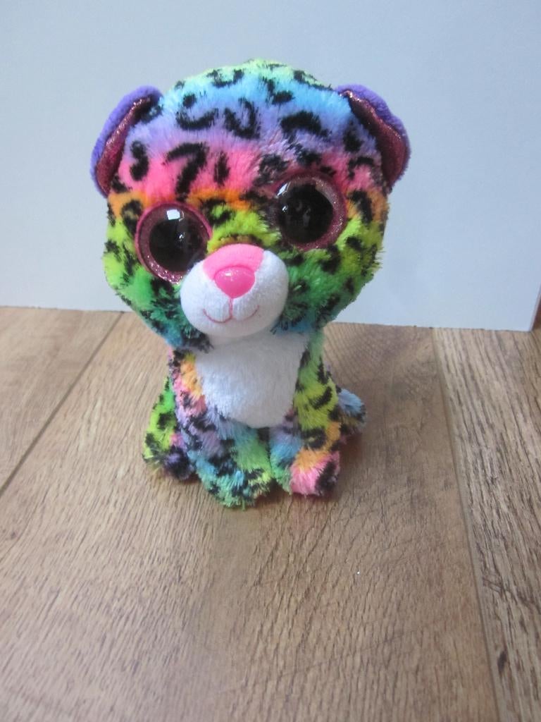 TY veelkleurig pantertje Dotty knuffel roze glitter omrande, Paard, Overige karakters, Wasbaar, Ophalen of Verzenden