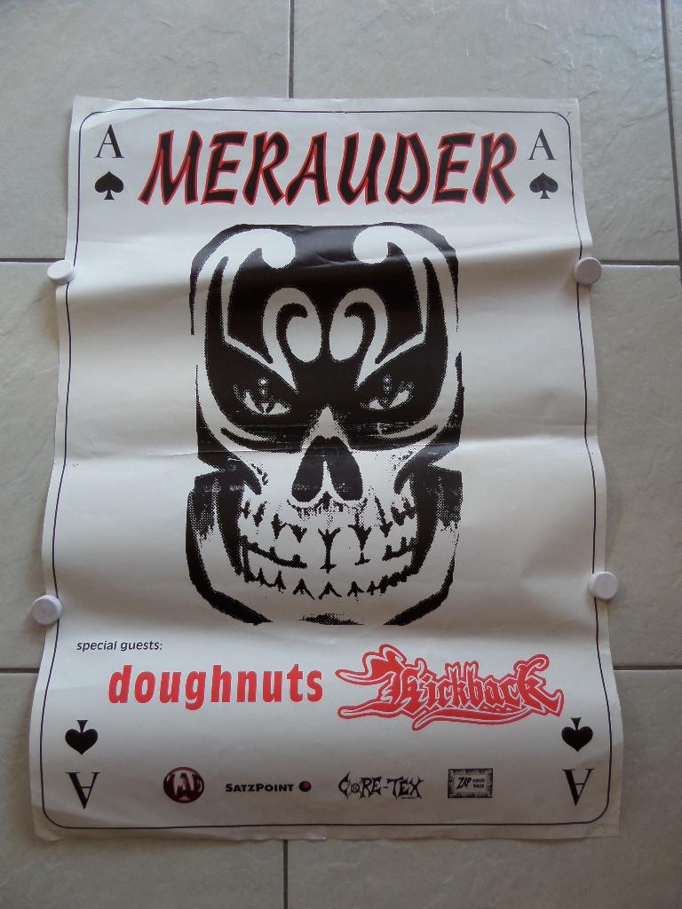 Merauder/ Kickback European tour poster, Ophalen of Verzenden, A1 t/m A3, Muziek, Rechthoekig Staand