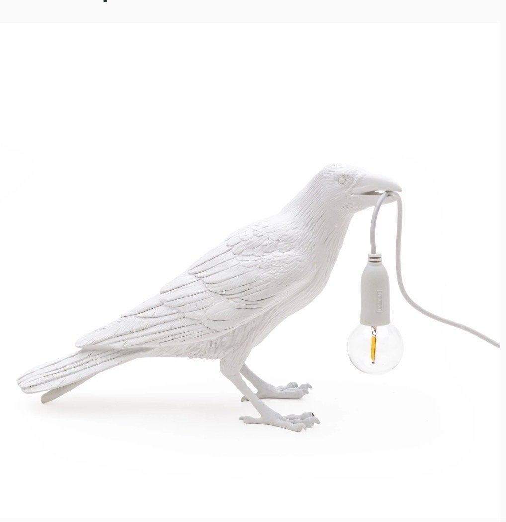 Nieuwe Seletti Bird Lamp - Playing Outdoor (Wit), Wit, Waterbestendig, Kunststof, E14 (klein)