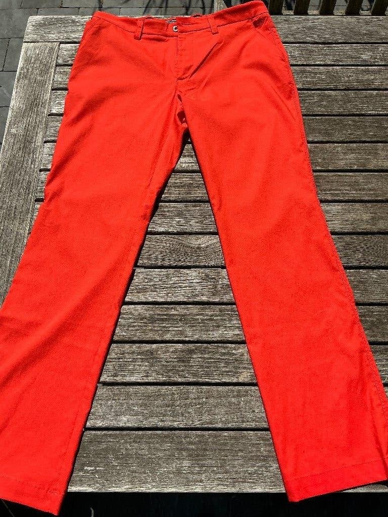 Oranje golfbroek van Galvin Green, maat 34, lengte 34., Maat 52/54 (L), Verzenden, Overige typen, Oranje