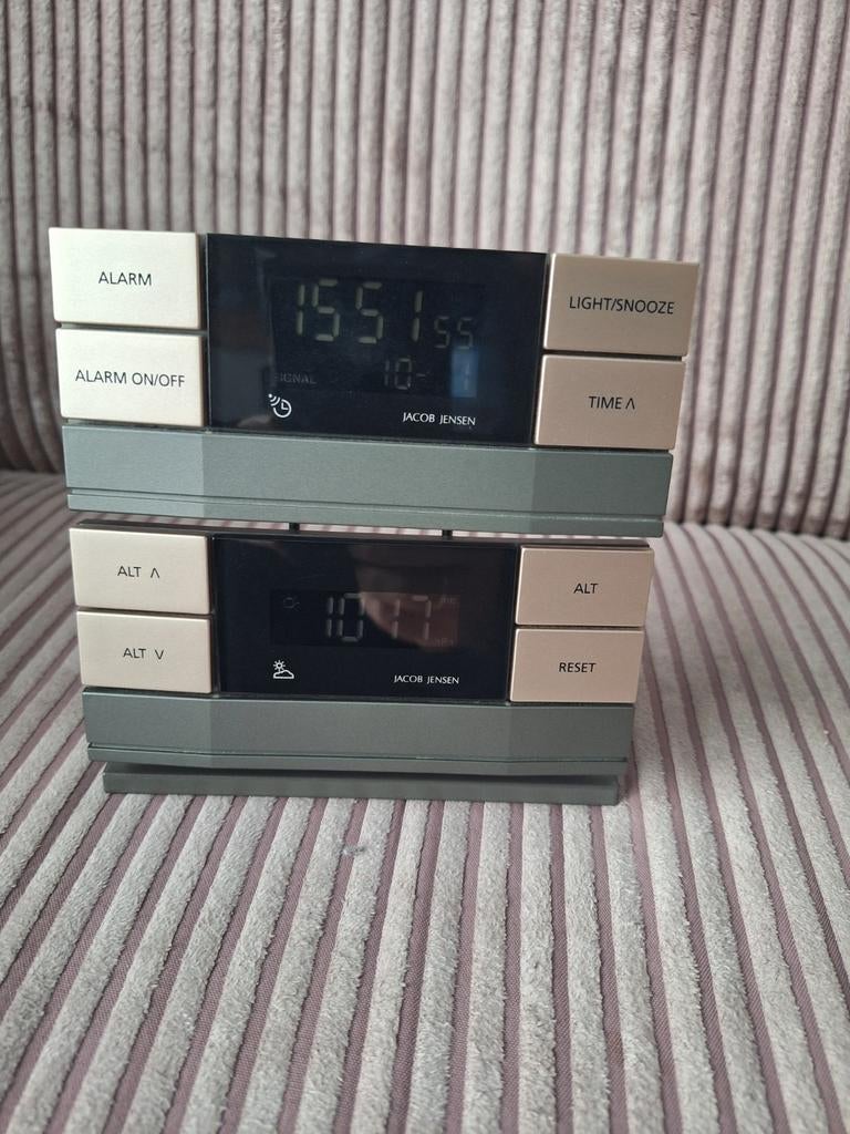 Jacob Jensen Klok/Wekker en Barometer Set, Audio, Tv en Foto, Weerstations en Barometers, Ophalen of Verzenden, Gebruikt, Weerstation