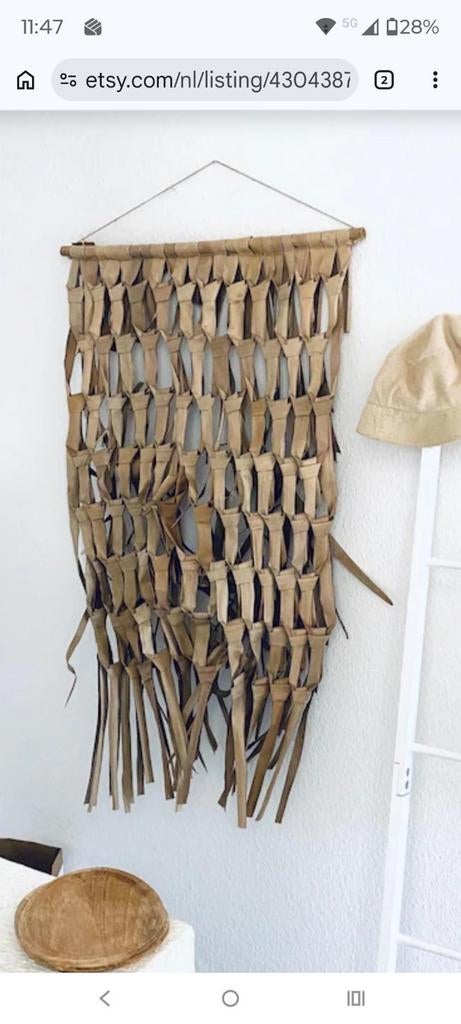 Decoratief palmblad wandkleed - Natuurlijke wanddecoratie, Ophalen, Nieuw