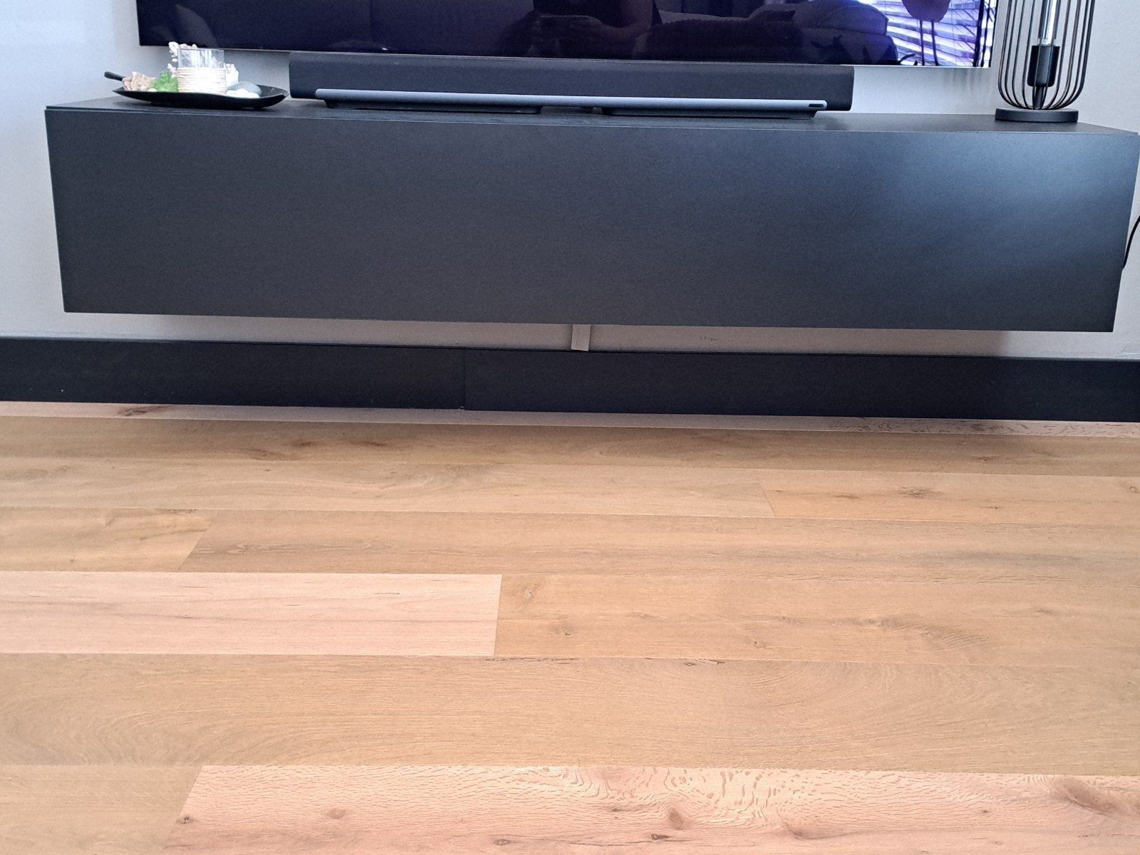 TV meubel zwart, Ophalen, 150 tot 200 cm, Zo goed als nieuw, Minder dan 100 cm