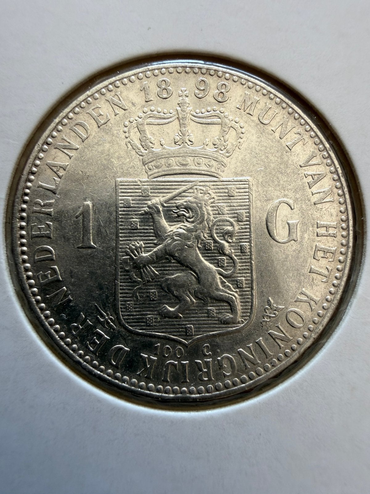 Mooie gulden 1898 Wilhelmina, 1 gulden, Zilver, Ophalen of Verzenden, Koningin Wilhelmina