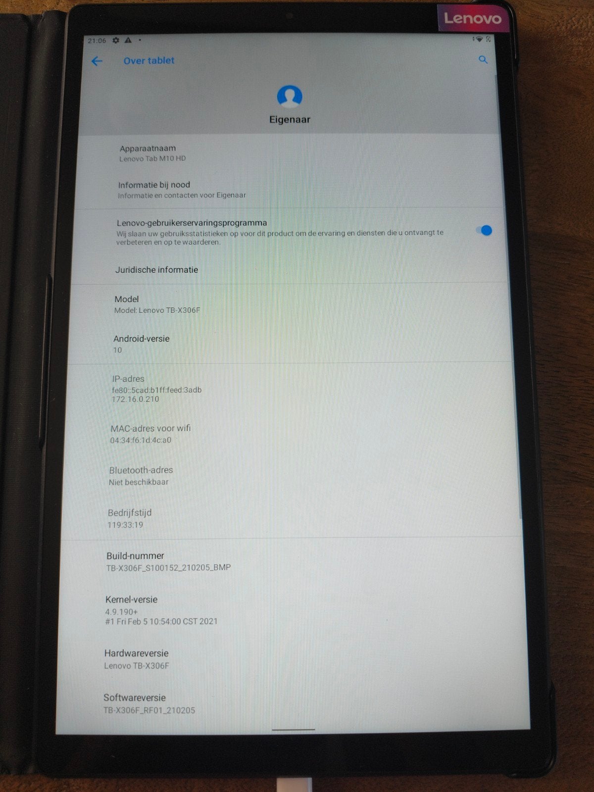 Lenovo Tab M10 HD (TB-X306F), Computers en Software, 10 inch, 32 GB, Ophalen of Verzenden, Zo goed als nieuw