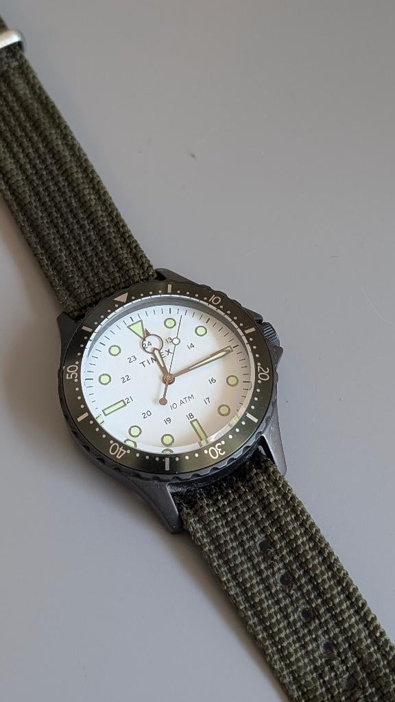 Timex Horloge/Watch TW2T75500 - 41mm - Green/Groen Strap, Overige materialen, Gebruikt, Polshorloge, Overige materialen