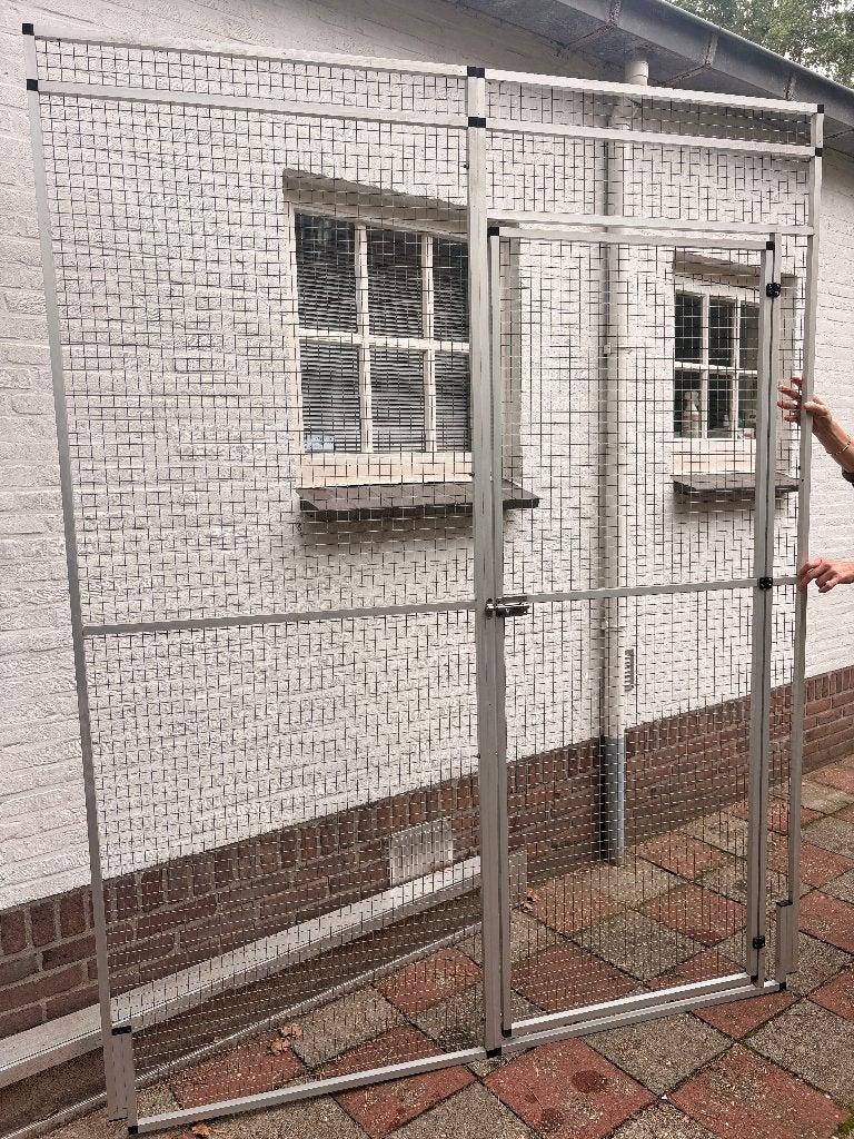 Hekwerk / Vollaire met deur - 1.82M breed, 2.33M hoog, Ophalen, Met poort, Gebruikt, Aluminium