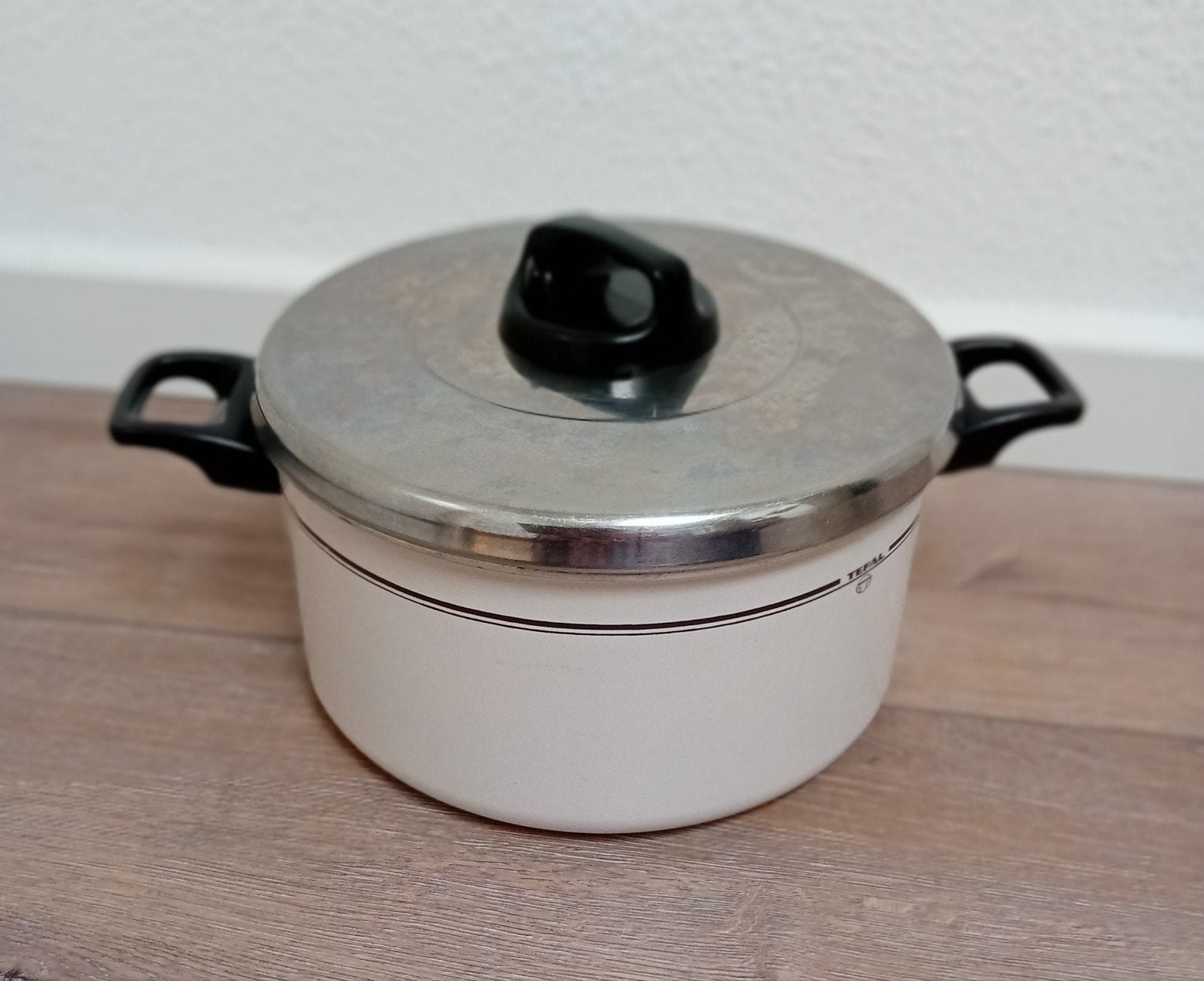 Tefal Kookpan met Deksel - Wit/Zilver, Overige materialen, Ophalen of Verzenden, Kookpan, Met deksel