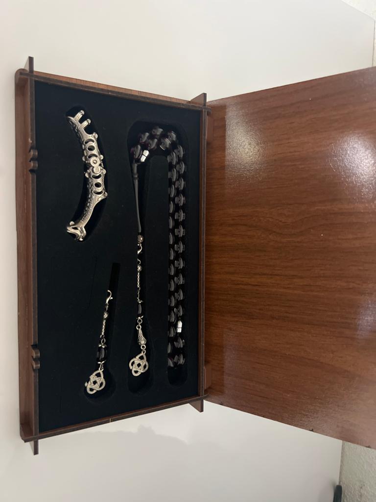 Gebedskralen set met armband en houder, Overige materialen, Paars, Nieuw, Ophalen of Verzenden