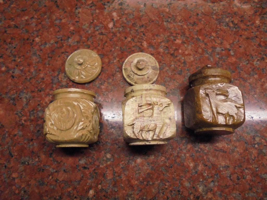 verzameling marmeren potjes enz, Ophalen of Verzenden