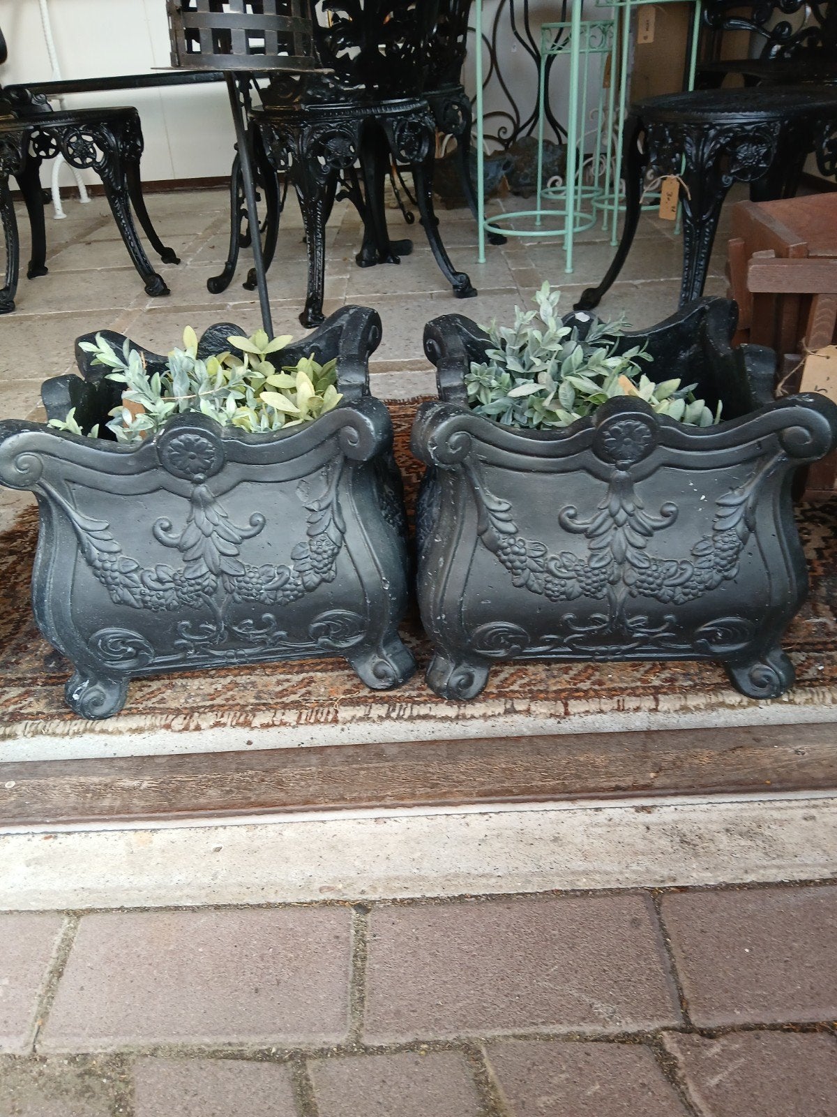 set buiten bloembakken, Tuin en Terras, Ophalen, Rond, Kunststof, Minder dan 40 cm