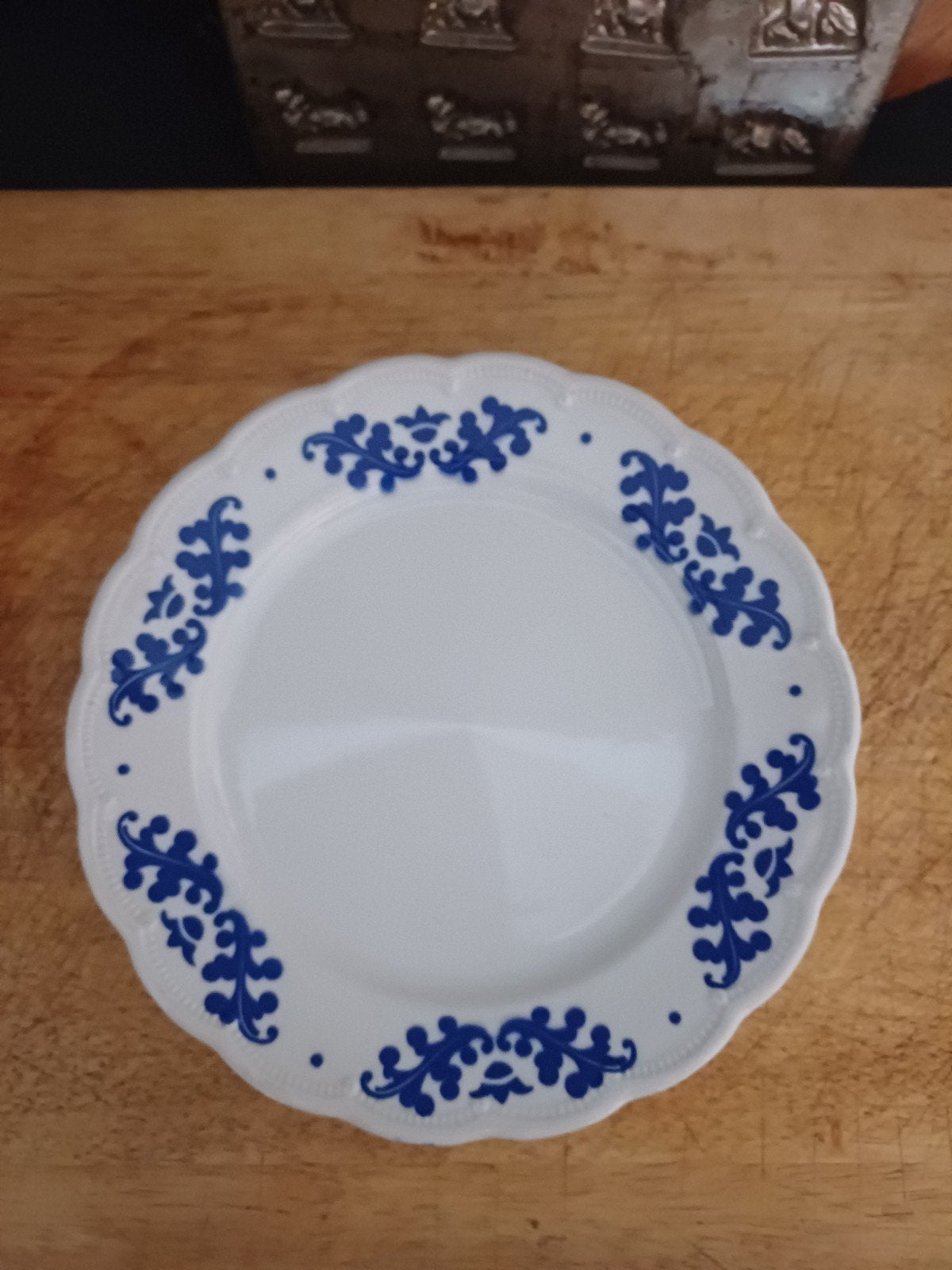 Mooie Diner Borden van Boch decor Eikenblad blauw, Verzenden