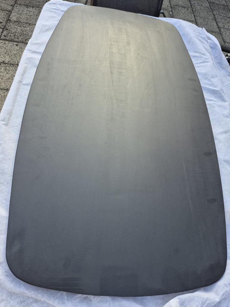 Nieuw ovaal zwart tafelblad van mangohout 130x70cm, Huis en Inrichting, Tafelonderdelen, Ophalen, Nieuw, Ovaal, 100 tot 150 cm