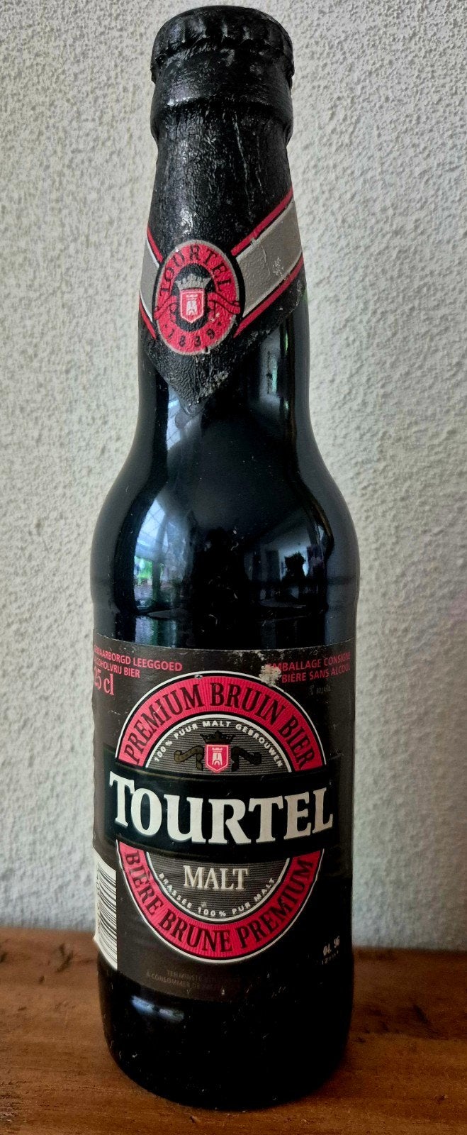 1996 fles TOURTEL premium bruin bier br. Alken Maes WAARLOOS, Ophalen of Verzenden, Zo goed als nieuw, Flesje(s), Overige merken