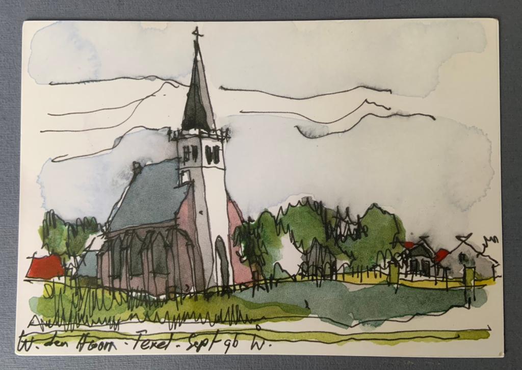 Texel - Wouter van Dapperen - Kerk, Verzenden, 1980 tot heden, Ongelopen, Waddeneilanden