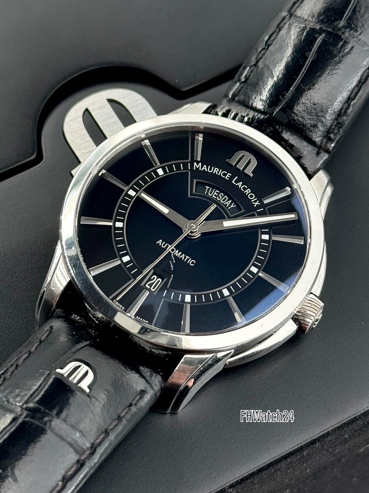 Maurice Lacroix Pontos Day-Date PT6358-SS001-330-1., Overige merken, Polshorloge, Ophalen of Verzenden, Maurice Lacroix
