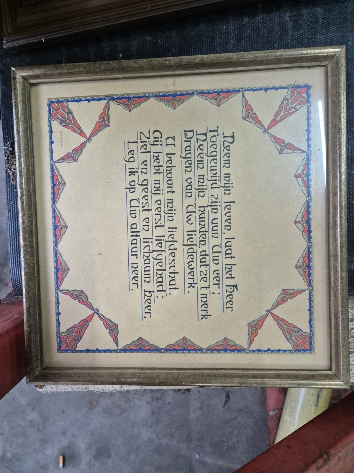 Ingelijste Kalligrafie: "Neem mijn leven, laat het Heer", Ophalen of Verzenden