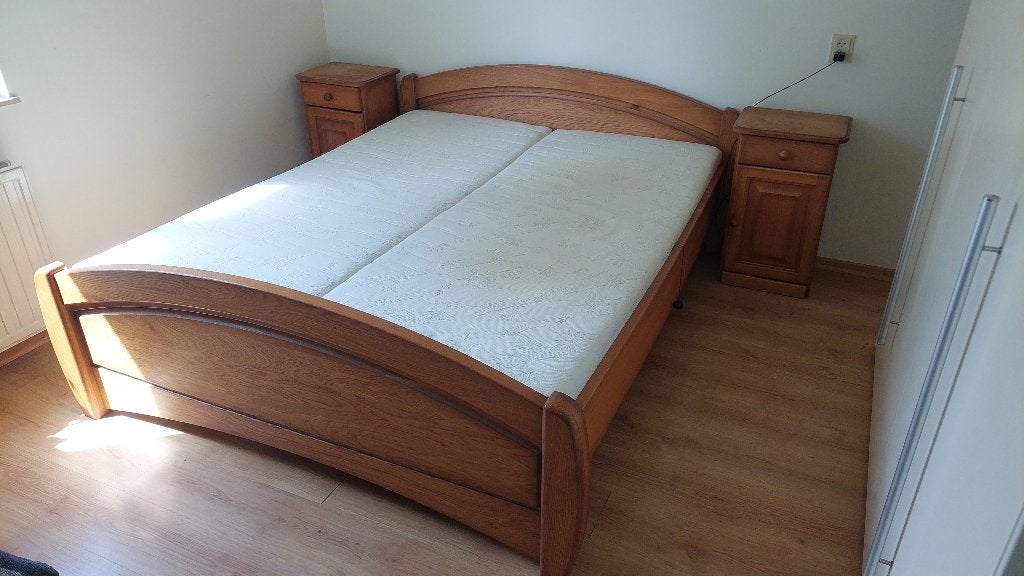Tweepersoons Auping bed, Ophalen, Bruin, Tweepersoons, 200 cm