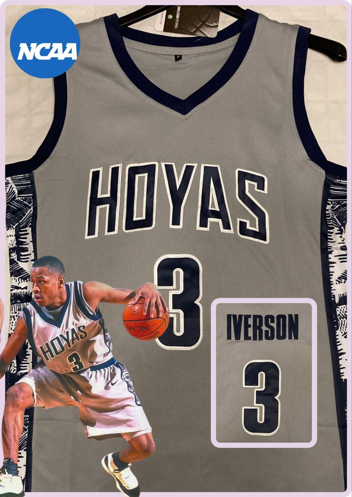 NCAA Hoya's Iverson #3 Basketbalshirt - MEDIUM, Ophalen of Verzenden, Nieuw, Kleding