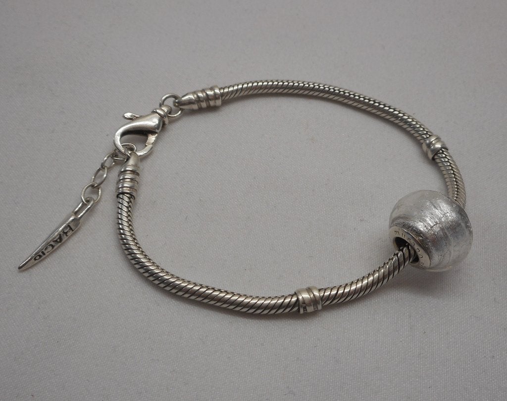 Zilveren verstelbare Bacio armband met bacio bedel nr.1547, Sieraden, Tassen en Uiterlijk, Armbanden, Verzenden, Zo goed als nieuw