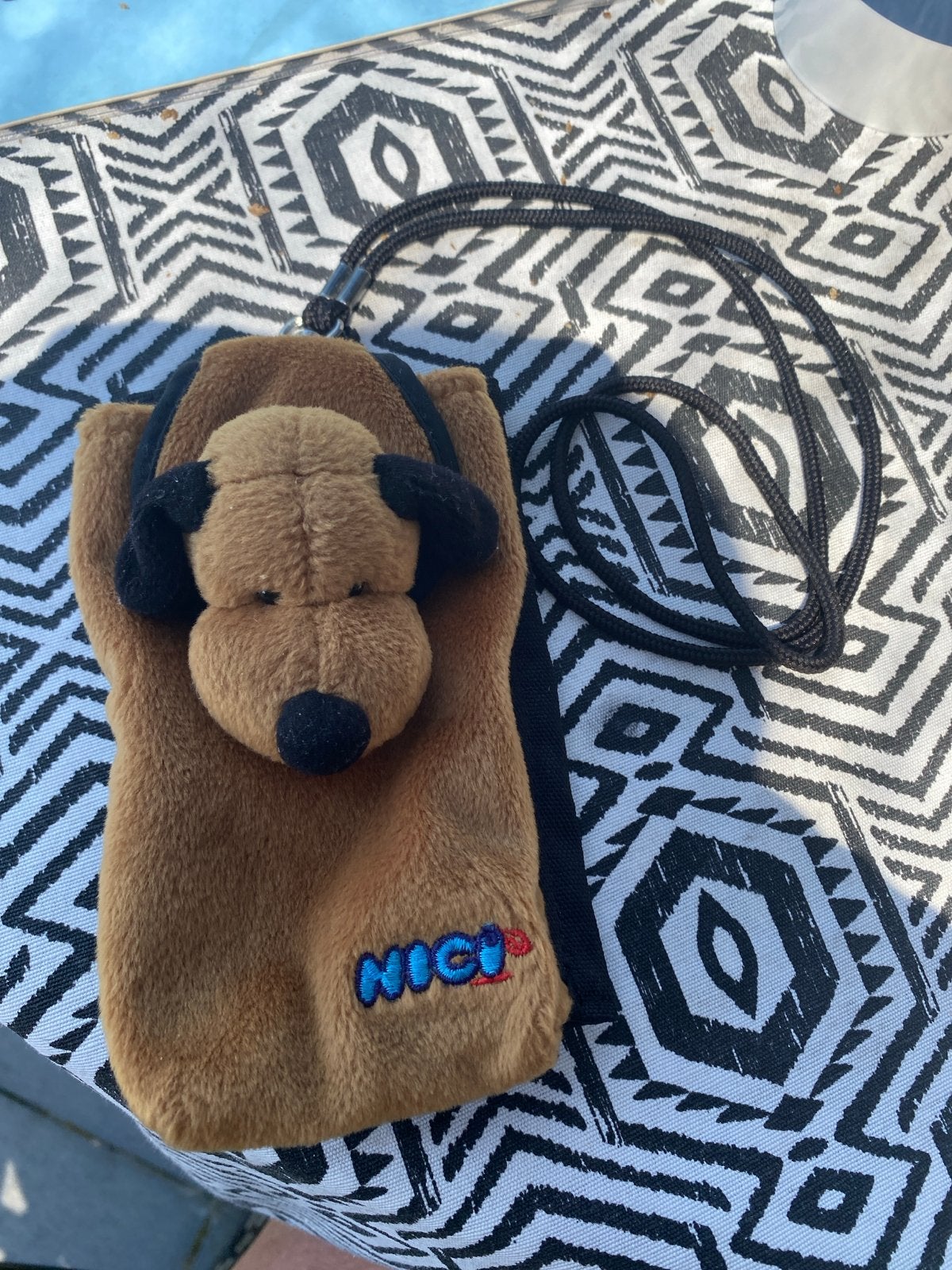 Vintage NICI Pluche Portemonnee / Halszakje Hond Y2K Retro, Ophalen of Verzenden, Gebruikt