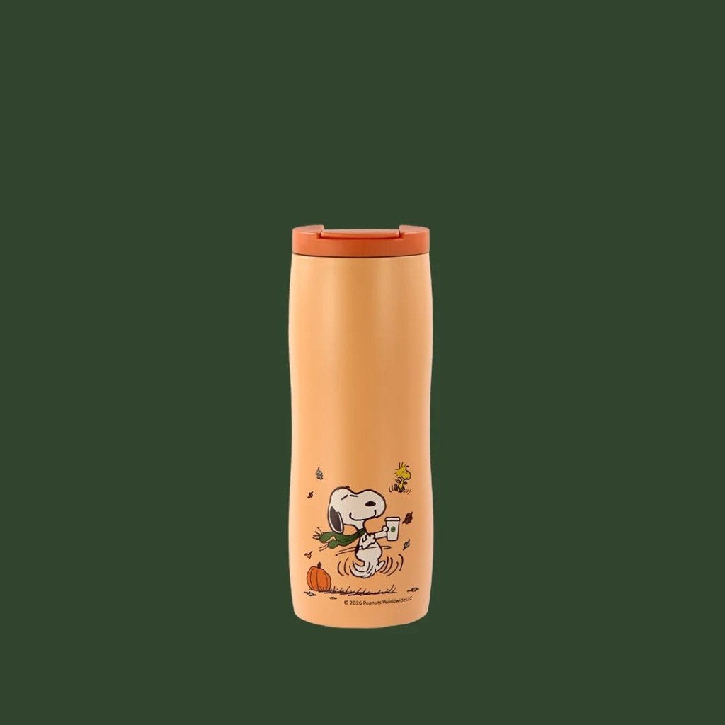 SNOOPY x STARBUCKS oranje tumbler, limited edition, Overige typen, Ophalen of Verzenden, Zo goed als nieuw, Metaal