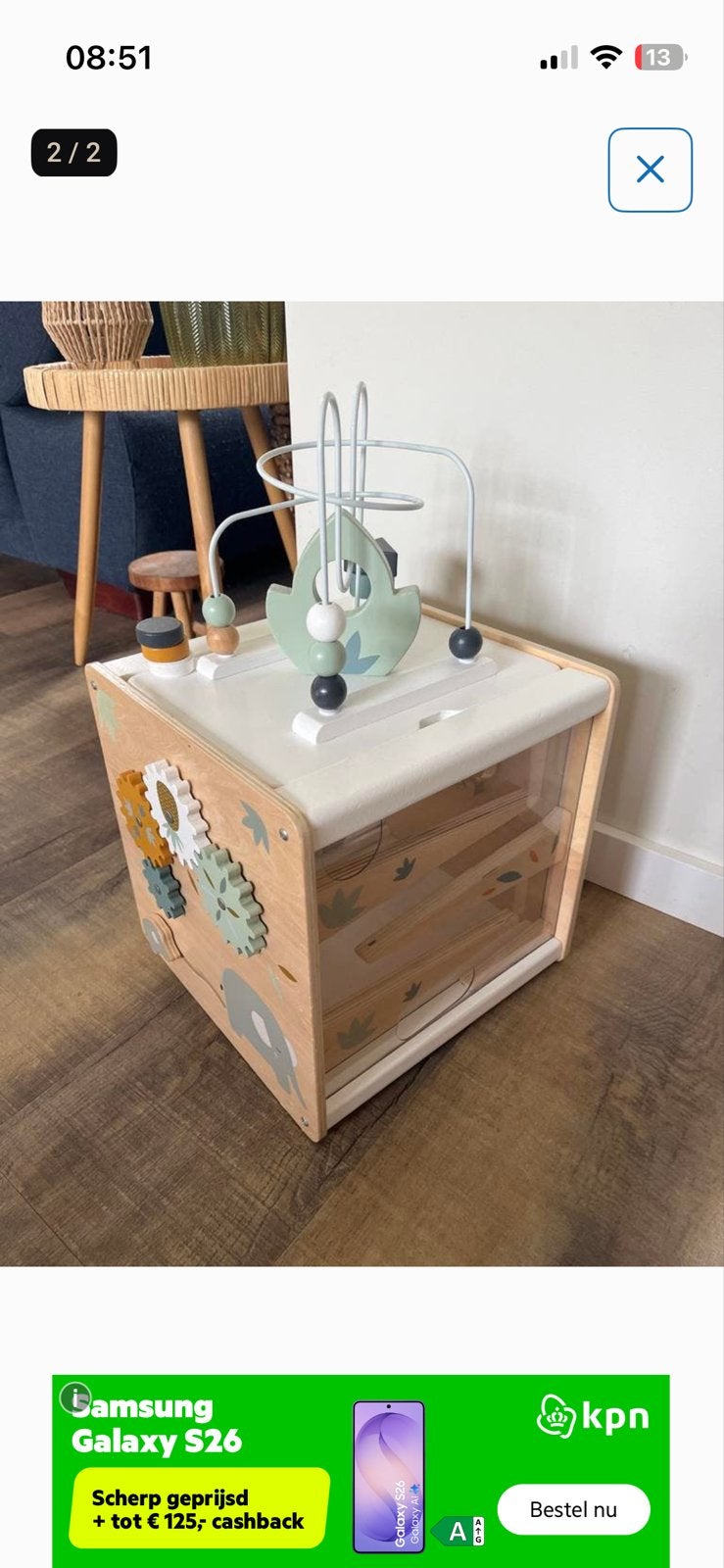 Vertbaudet Houten activiteitenkubus xl, Kinderen en Baby's, Ophalen of Verzenden, Zo goed als nieuw, Overige typen
