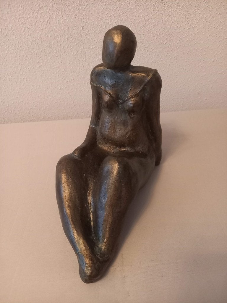 ZITTENDE DAME, beeld, keramiek, Ophalen, Nieuw, Mens