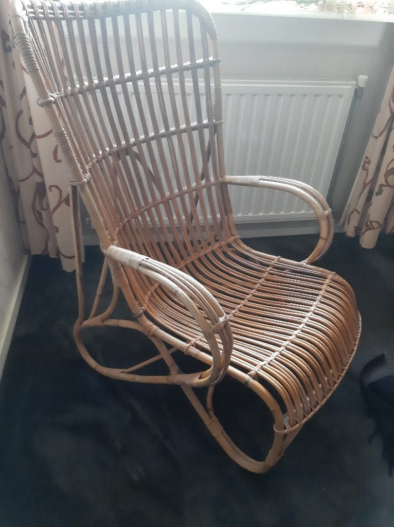 Vintage rotan fauteuil / stoel, Huis en Inrichting, Stoelen, Ophalen, Gebruikt, Overige kleuren, Riet of Rotan