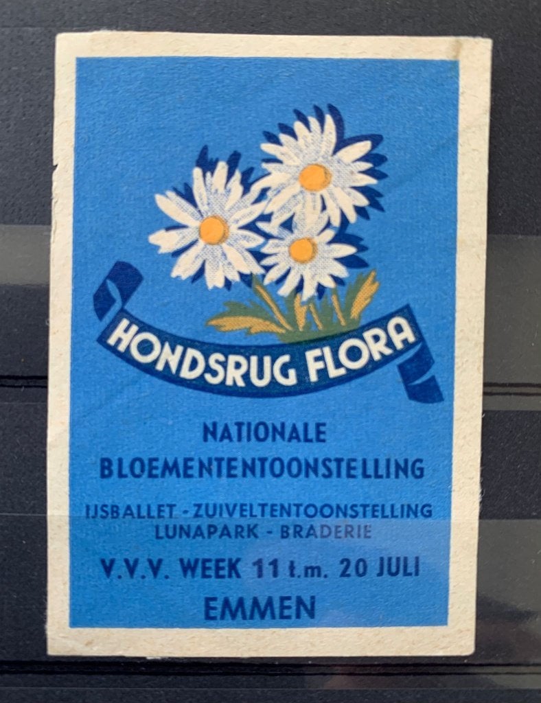 Sluitzegel Emmen hondsrugflora Bloemen tent., Postzegels en Munten, Verzenden, Na 1940, Gestempeld