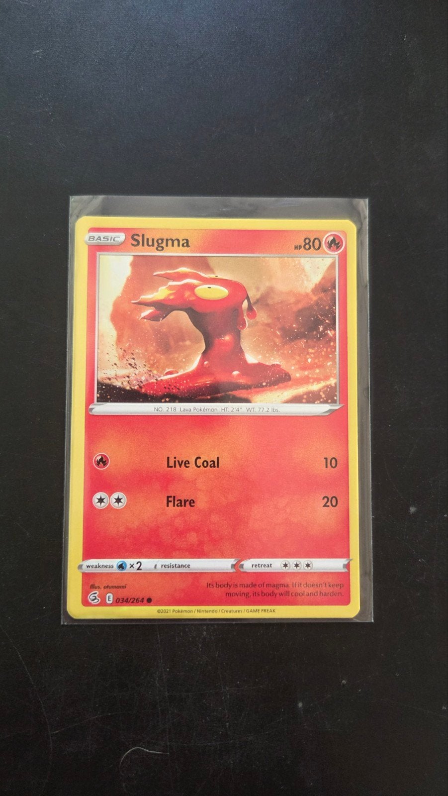Slugma 034/264 Fusion Strike Pokémon kaart, Verzenden, Zo goed als nieuw, Losse kaart