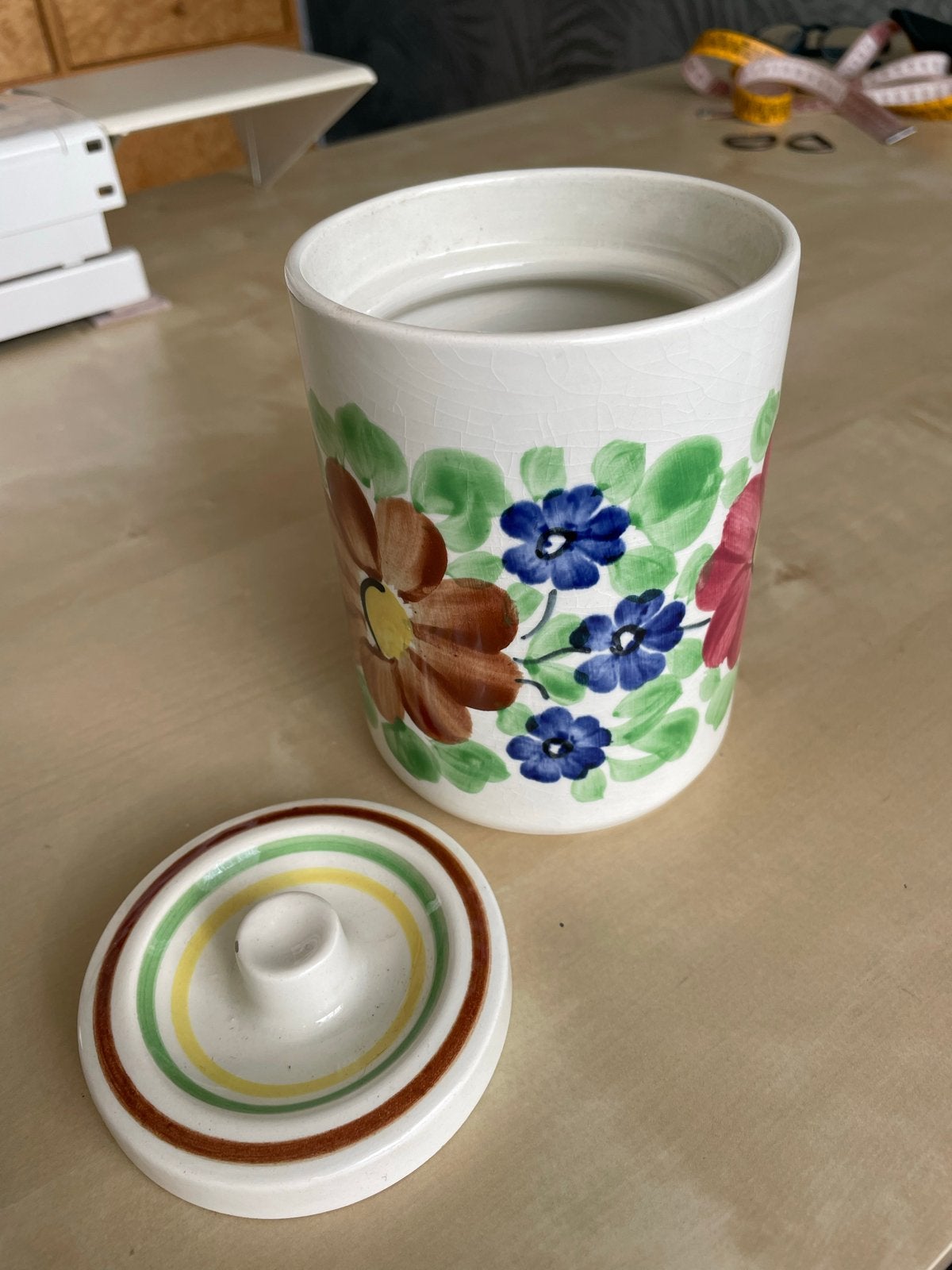 Vintage Boleslawiec aardewerk pot met bloemmotief, Ophalen of Verzenden