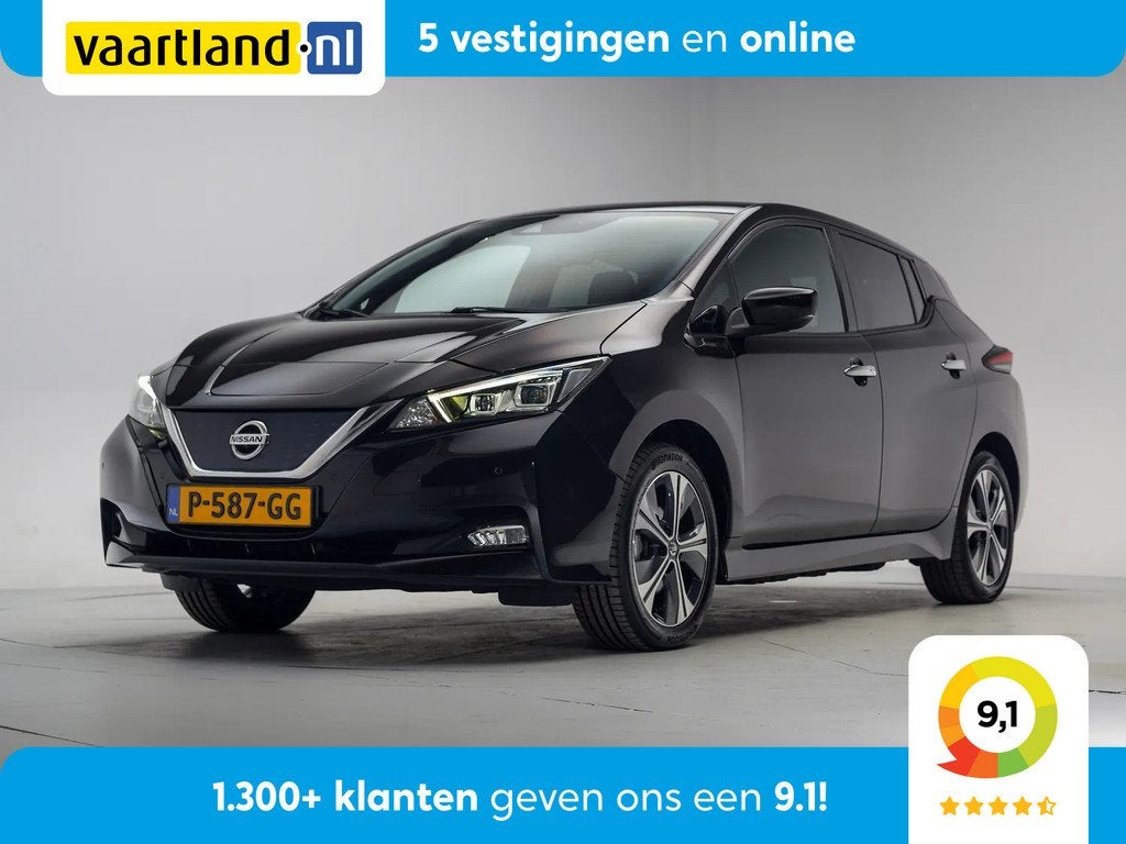Nissan Leaf e+ N-Connecta 62 kWh 3-Fase [ Navi 360°Cam Stoe, Auto's, Nissan, Automaat, 0 cilinders, Gebruikt, Zwart