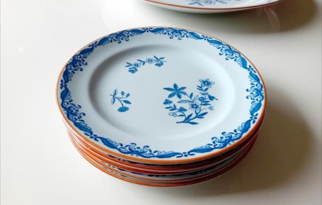 5 gebaksbordjes 16 cm Rorstrand Ostindia East Indies Sweden, Ophalen of Verzenden, Zo goed als nieuw, Bord(en), Overige stijlen