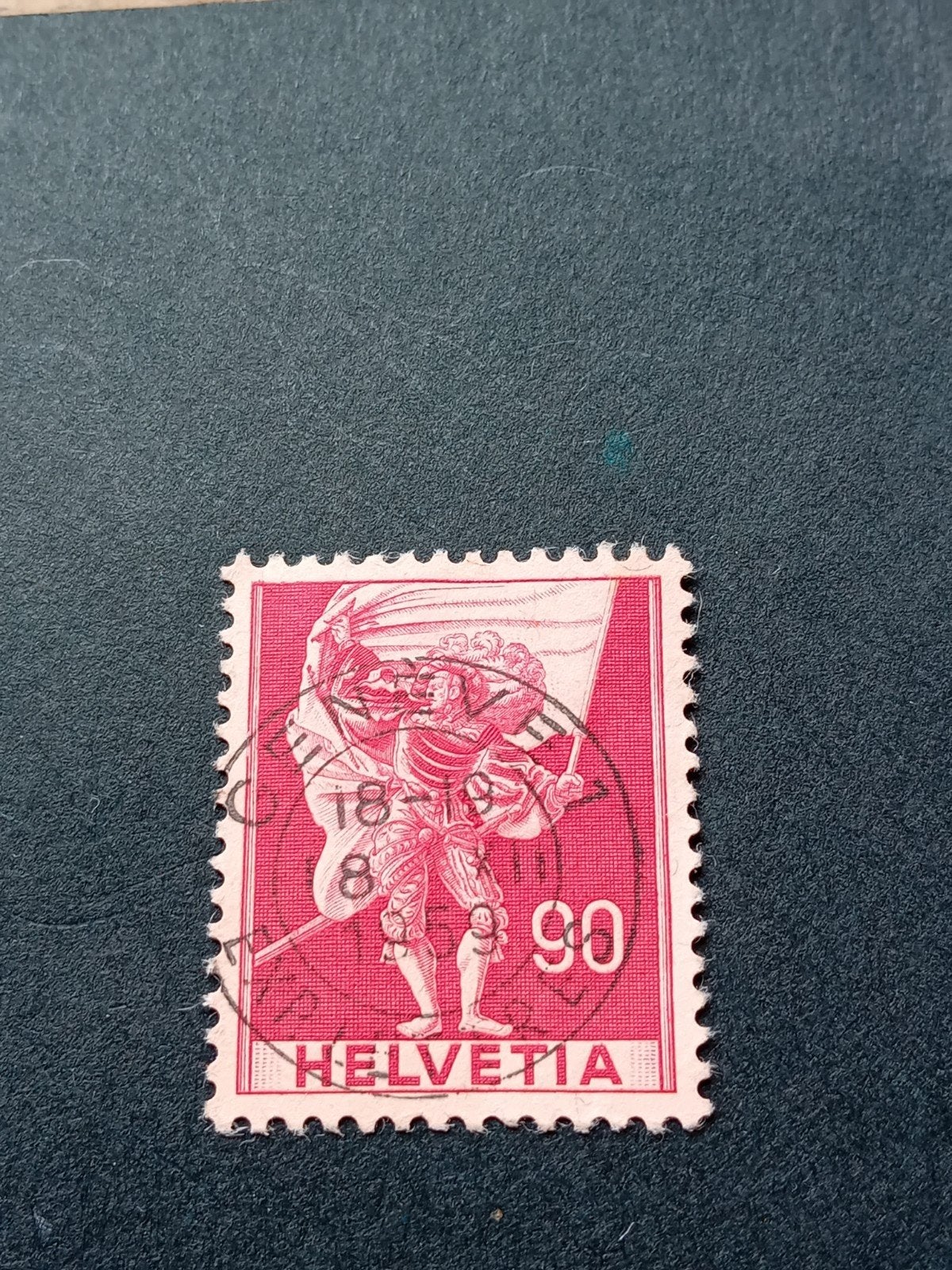 Zeldzame Zwitserse postzegel Helvetia 1888-1890 90 cent, Ophalen of Verzenden