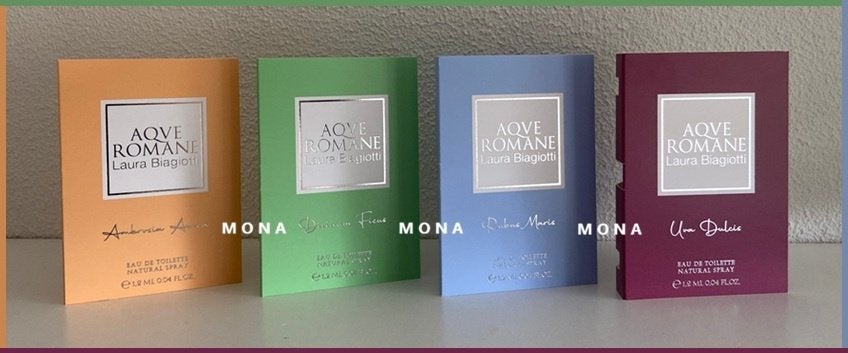 LauraBiagiotti Aqve Romane set 4 parfum samples proefjes, Verzenden, Nieuw