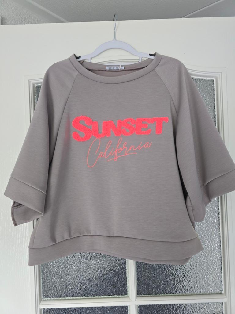 Nieuw shirt sunset taupe nron koraal 40 42 44, Kleding | Dames, Ophalen of Verzenden, Nieuw, Maat 42/44 (L), Korte mouw