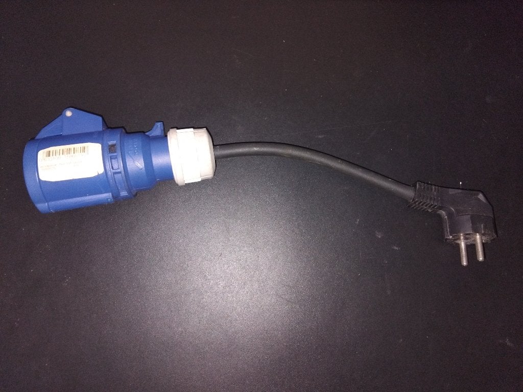 camping stekker/verloopsnoer 35cm 0 CEE contra, Caravans en Kamperen, Ophalen of Verzenden