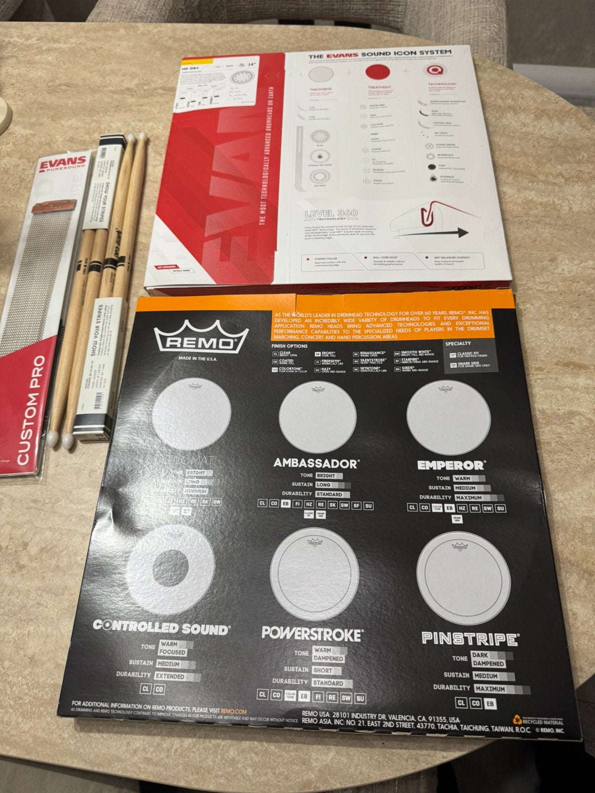 Evans. Drumheads. Hij is nieuw, nooit gebruikt gebruikt., Ophalen of Verzenden, Zo goed als nieuw