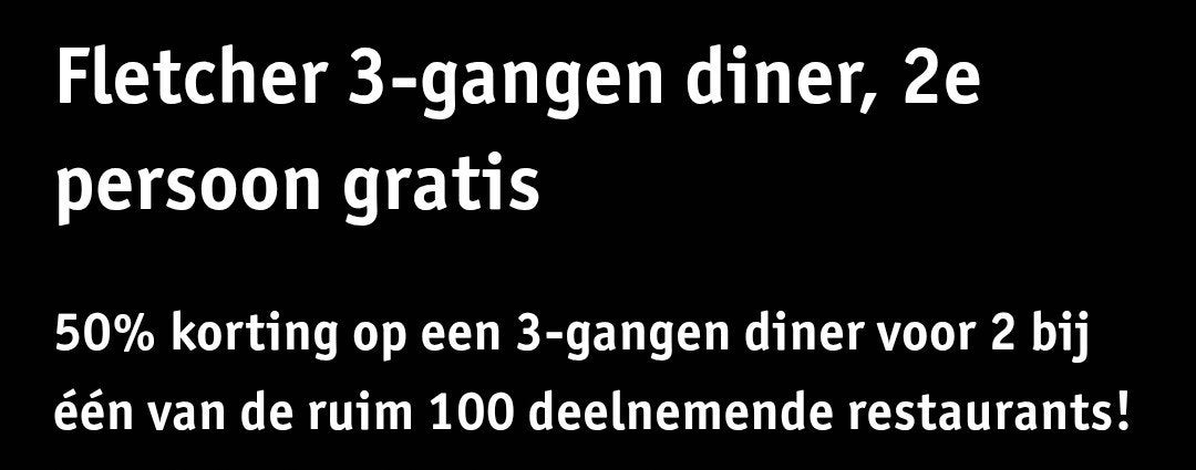 Voucher code Fletcher hotel 3 gangen menu 2e persoon gratis, Tickets en Kaartjes, Twee personen, Kortingsbon, Overige typen