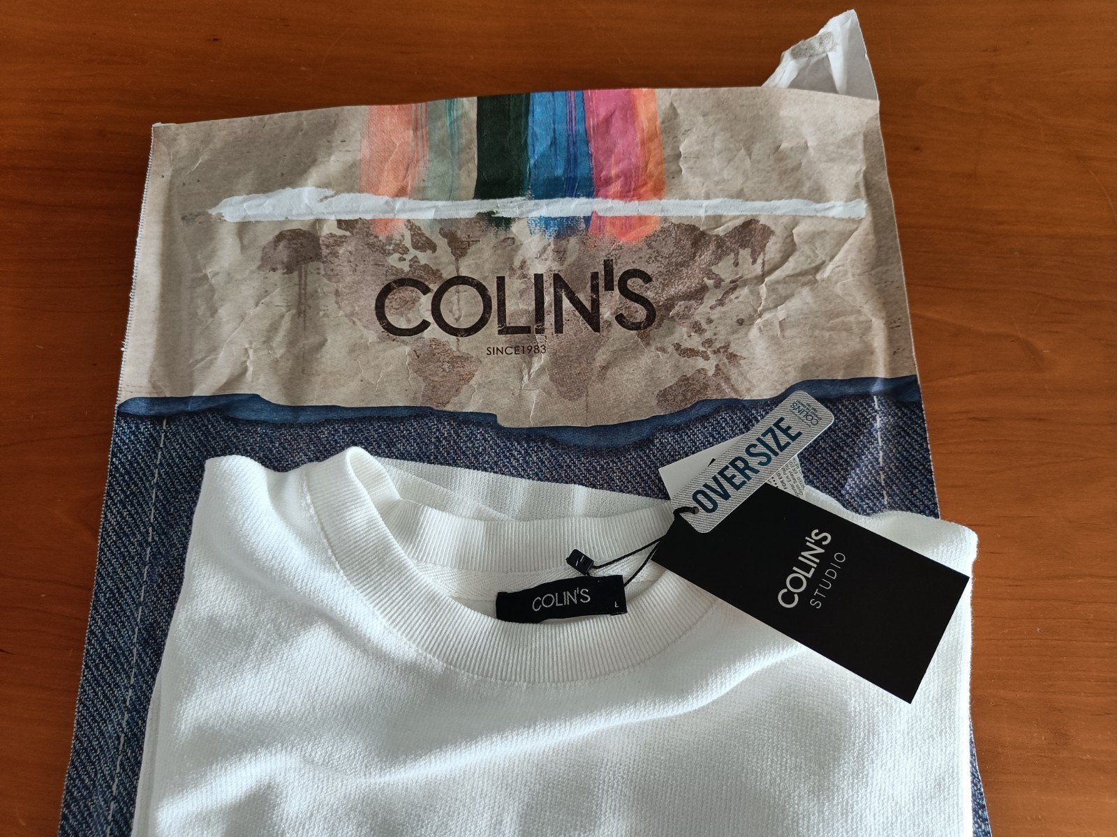 Colin's badstof T-shirt maat L oversize, Maat 52/54 (L), Wit, Nieuw, Colin's