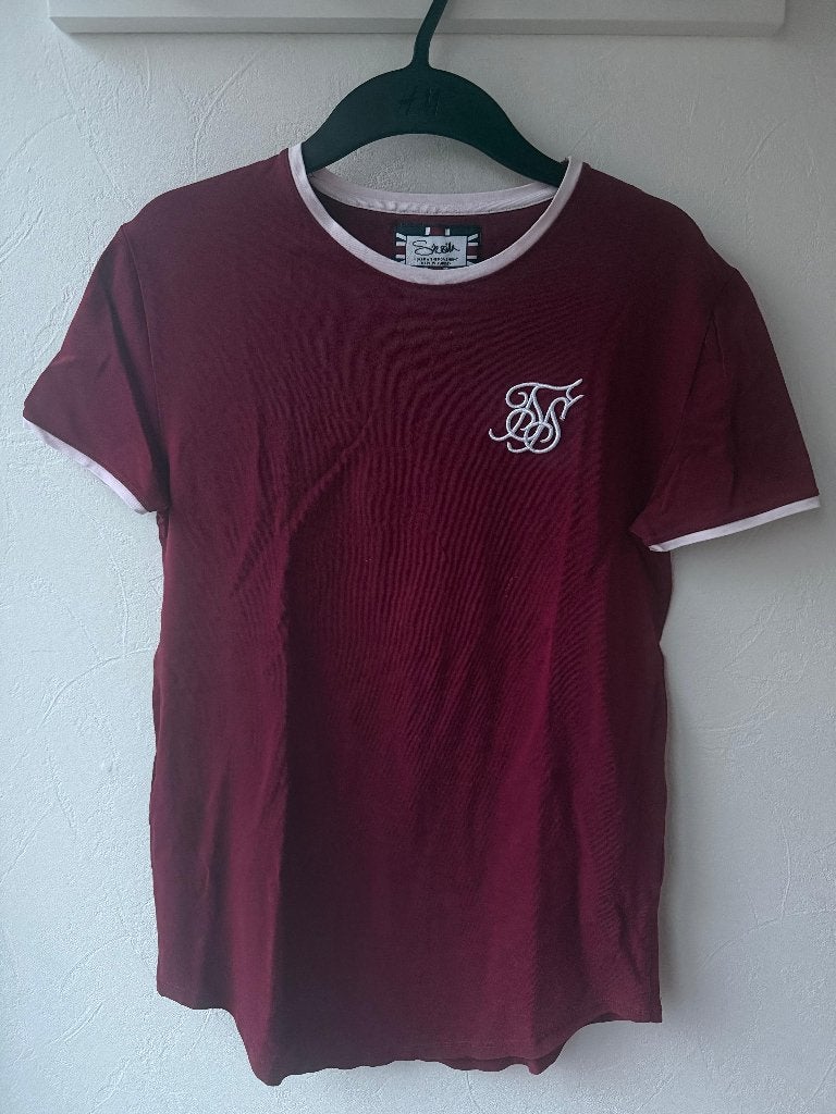 Nieuw bordeaux rood T-shirt SikSilk heren maat XS, SikSilk, Nieuw, Ophalen of Verzenden, Rood
