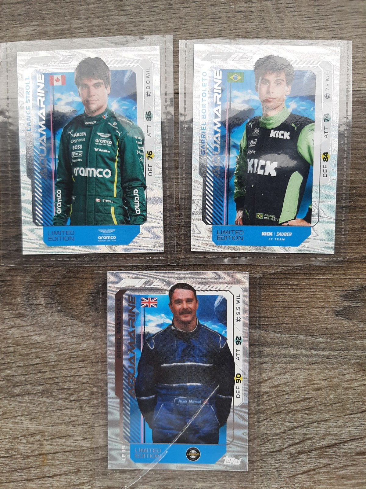 Topps Aquamarine F1 Limited Edition kaarten (3 stuks), Ophalen of Verzenden, Nieuw, Formule 1