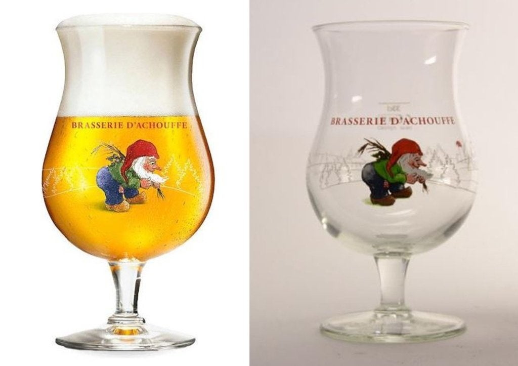 3 Brasserie D’Achouffe Bierglazen 33 CL, Ophalen of Verzenden, Zo goed als nieuw, Glas of Glazen, Overige merken