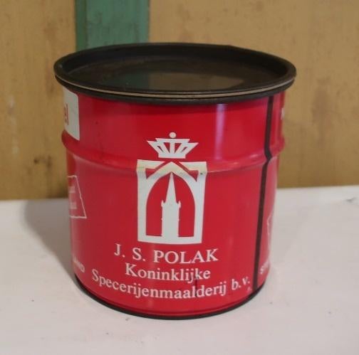 Blik J.S. Polak Steenwijk kruiden kaneel rood 1 kg, Verzamelen, Ophalen of Verzenden, Gebruikt, Overige